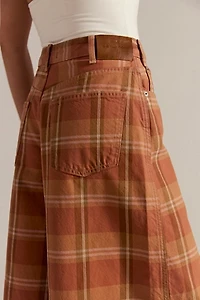 We The Free High Top Wide Crop Plaid Jeans