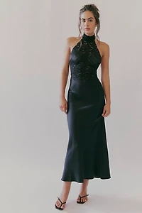 Third Form Serenade Lace Halter Maxi Dress