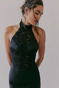 Third Form Serenade Lace Halter Maxi Dress