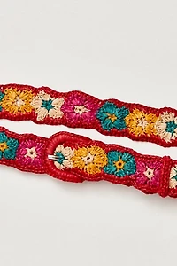 French Knot Crochet Daisy Belt