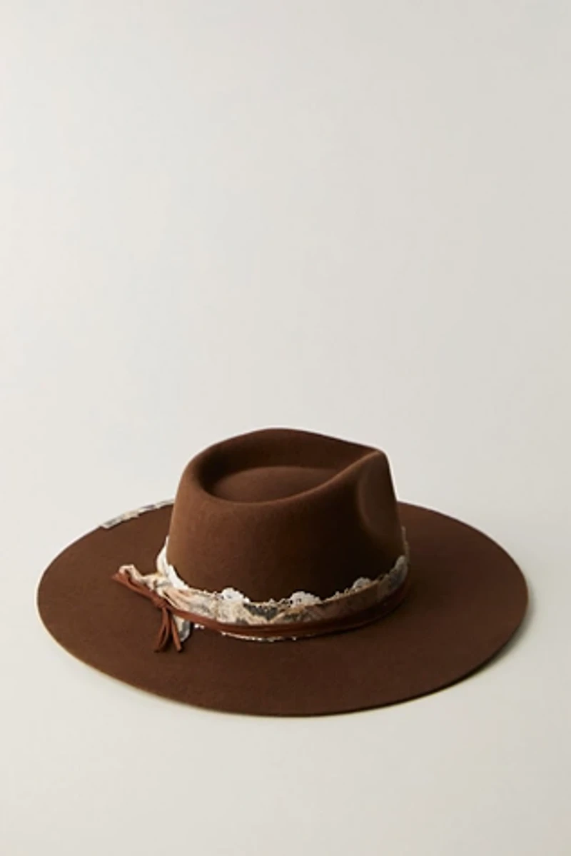 Lace Wool Round Top Hat