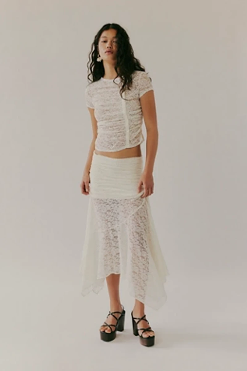 Saemdi Lace Top And Skirt Set