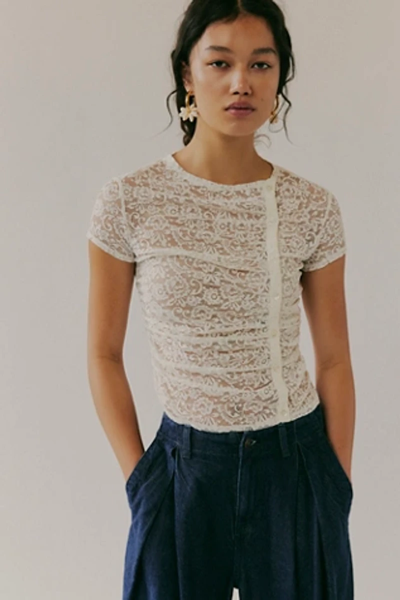 Saemdi Lace Top And Skirt Set