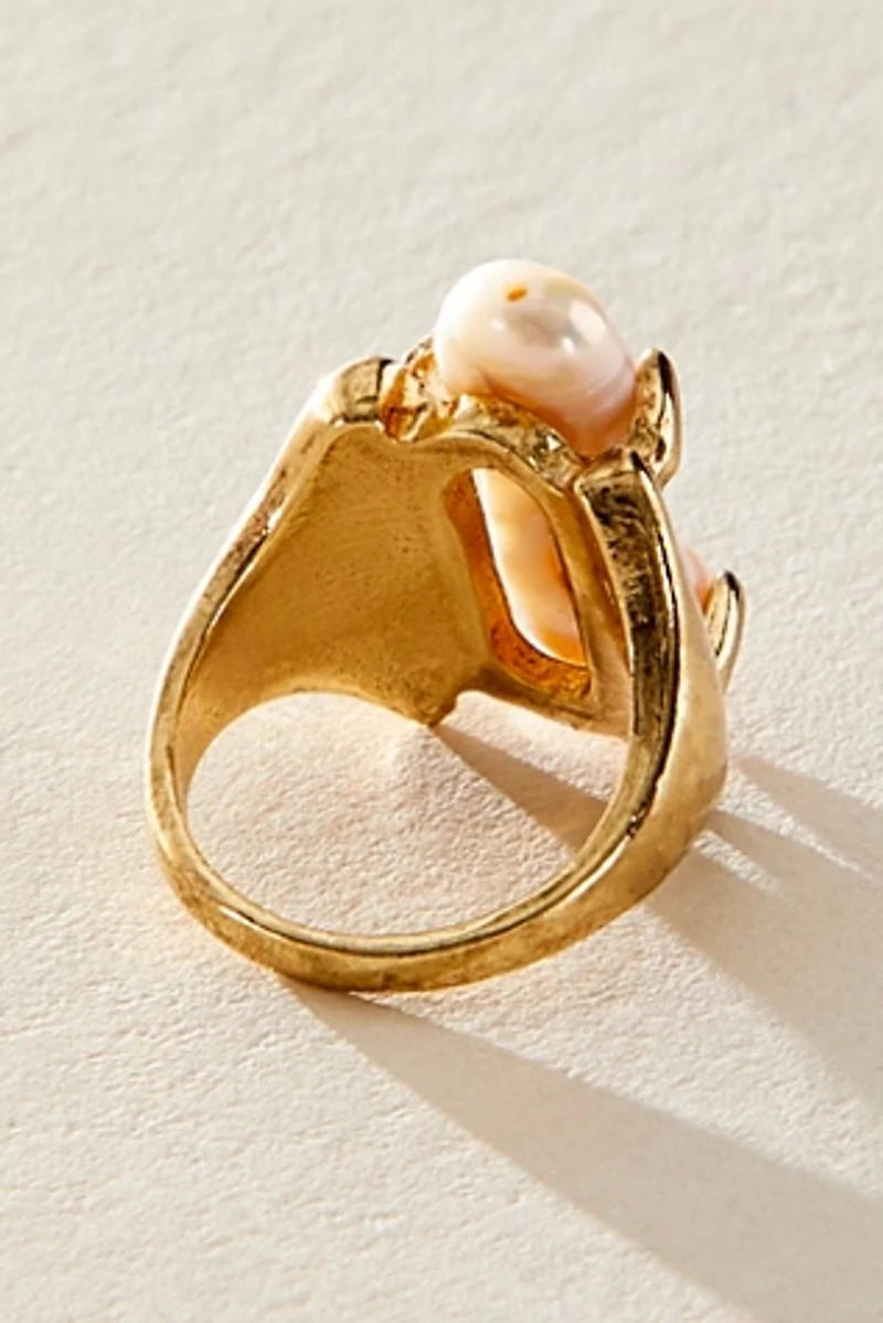 Clasped Pearl Ring