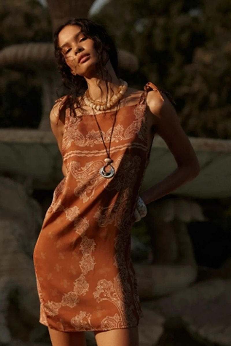 Rococo Sand Knotted Shoulder Mini Dress