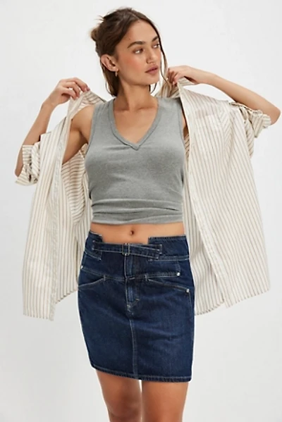 Closed Belted Mini Skirt