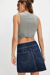 Closed Belted Mini Skirt