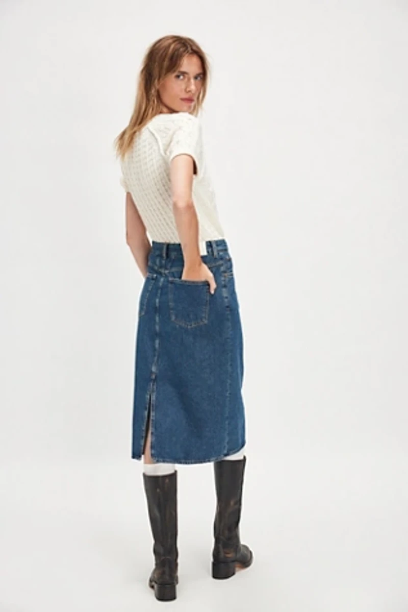 Closed 5-Pocket Midi Skirt
