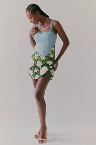 La Fuori Hydrangea Haven Embroidered Mini Dress