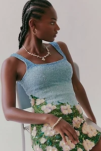 La Fuori Hydrangea Haven Embroidered Mini Dress