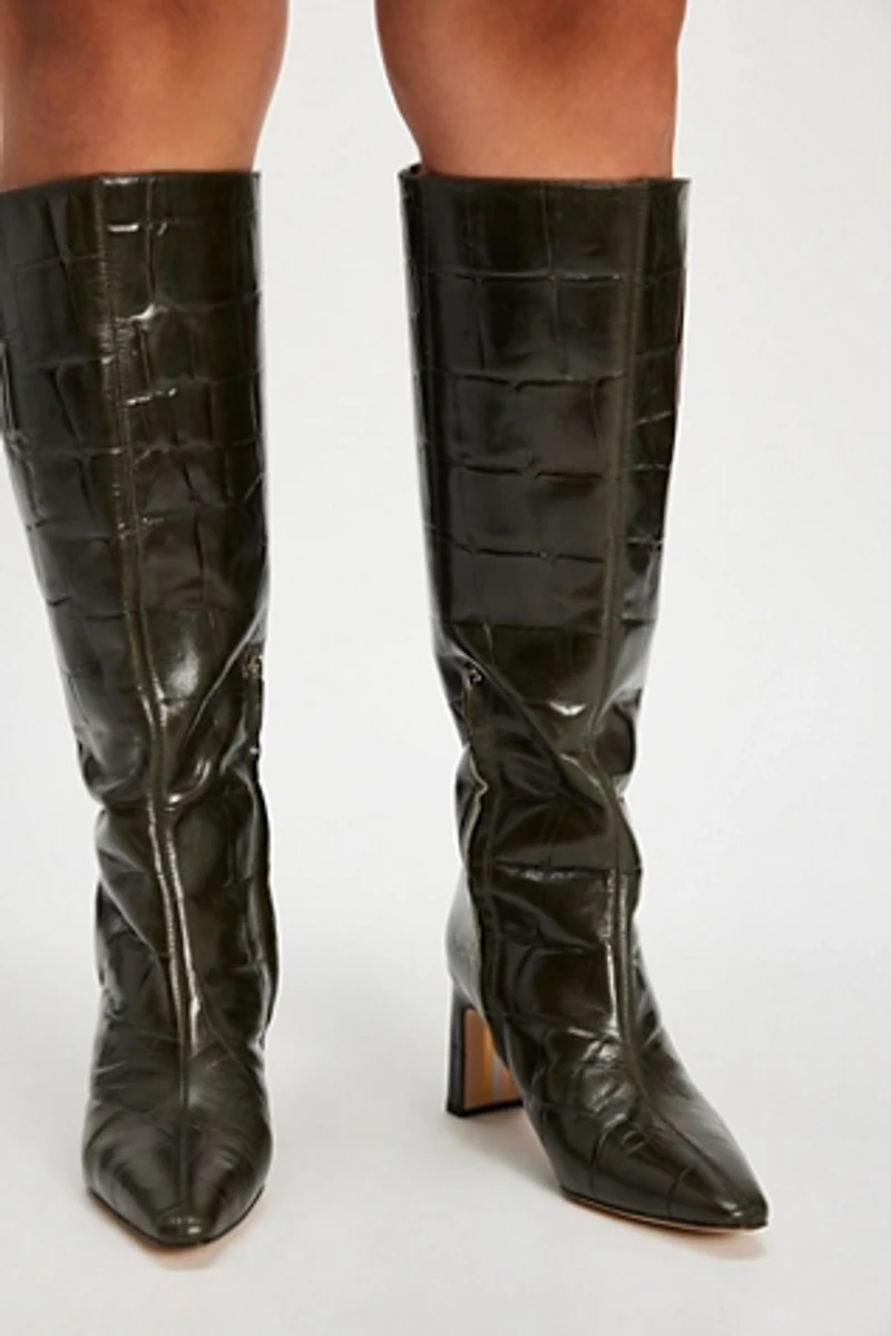 Sylvia Croc Wide Calf Tall Boots
