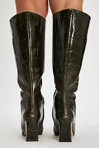 Sylvia Croc Wide Calf Tall Boots