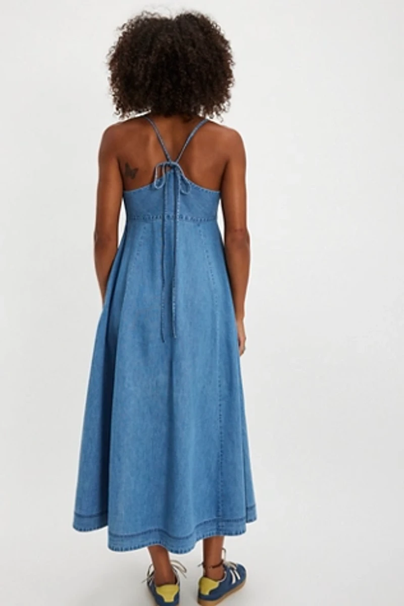 Via Denim Midi Dress