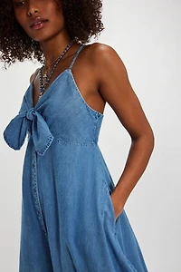 Via Denim Midi Dress