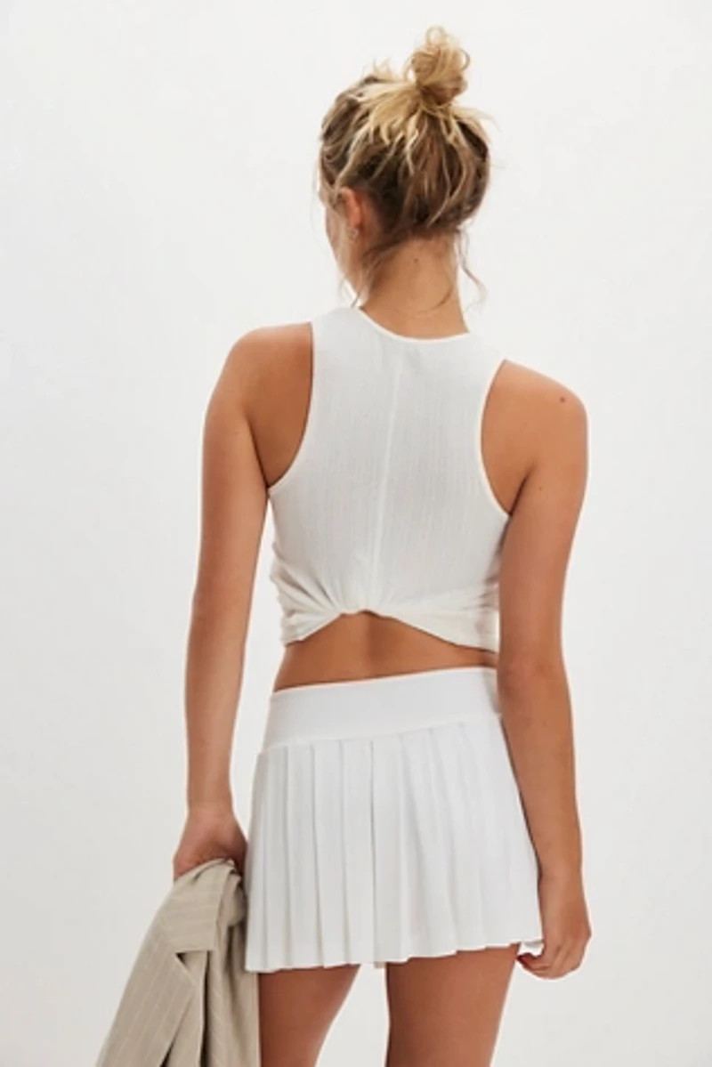Norma Kamali Pleated Pickleball Skirt