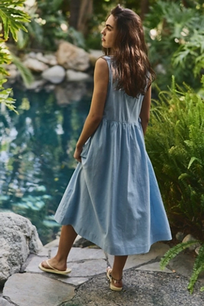 Madeline Cotton-Linen Midi Dress
