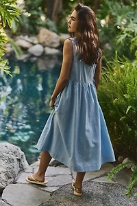 Madeline Cotton-Linen Midi Dress