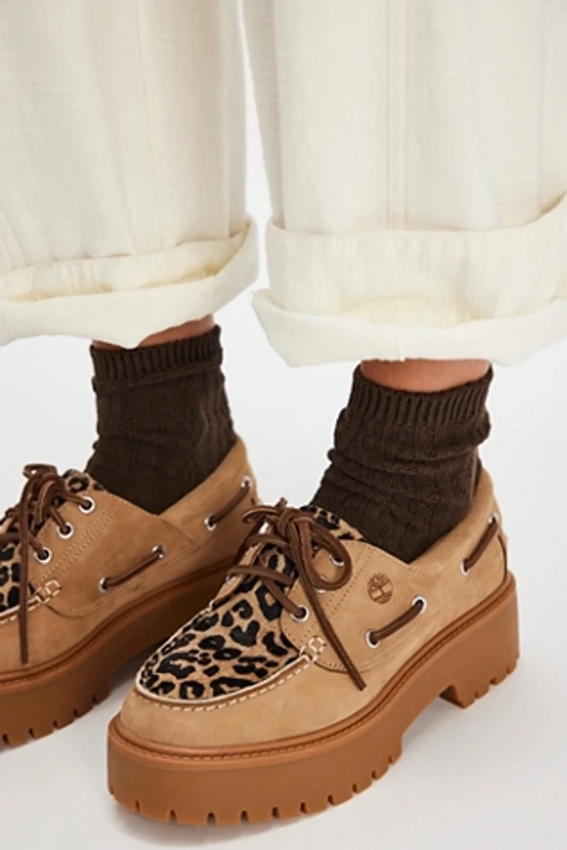 Timberland Stone Street Leopard Platform Boat Shoes