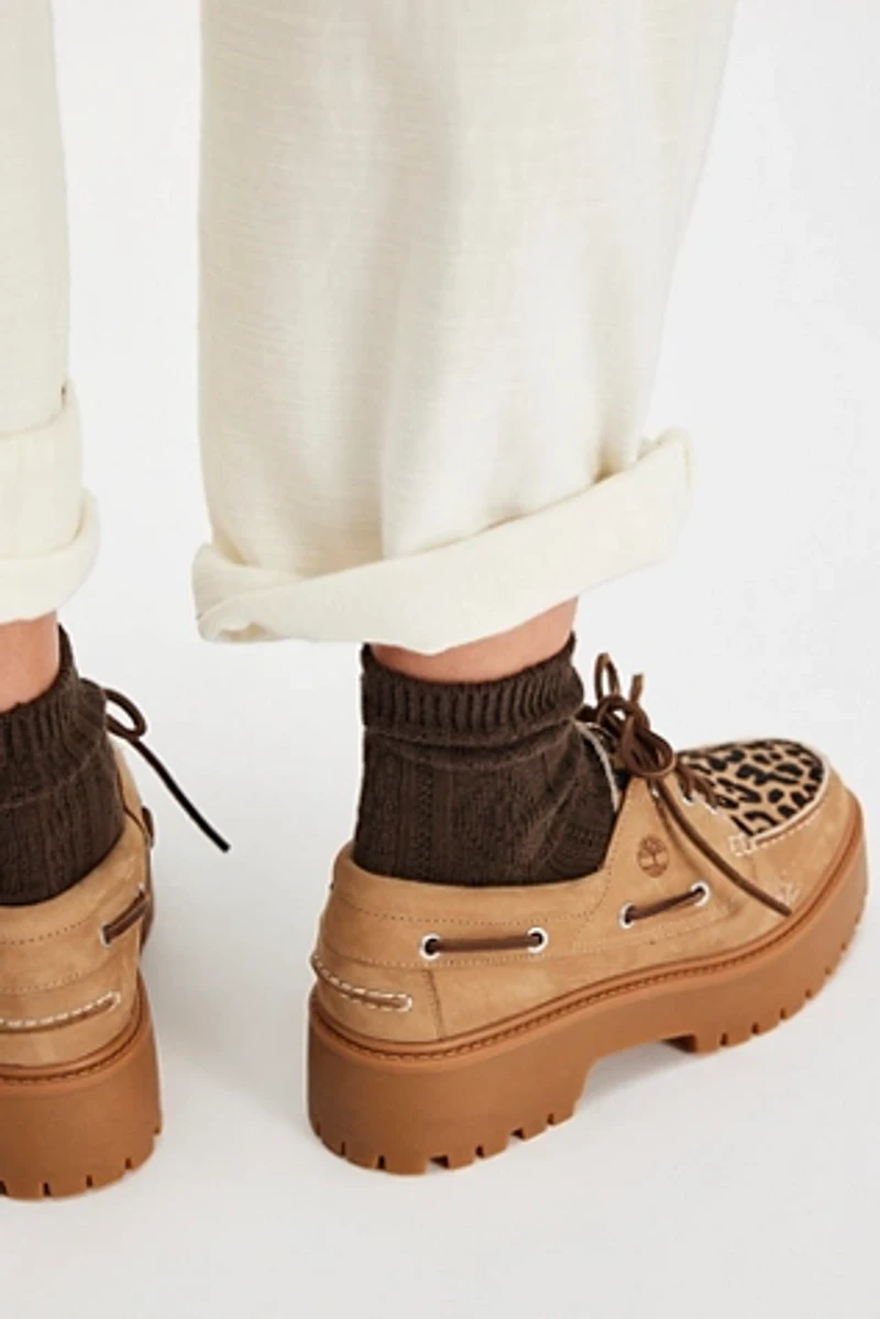 Timberland Stone Street Leopard Platform Boat Shoes