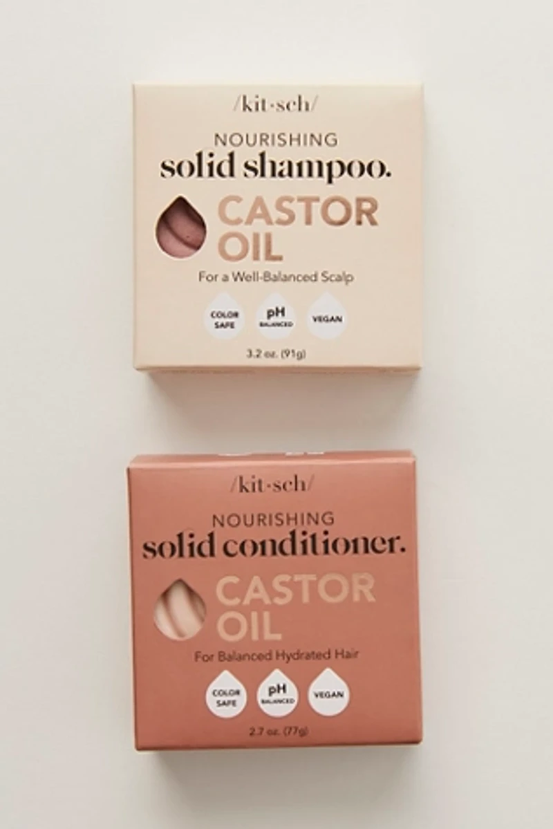 Kitsch Solid Castor Oil Nourishing Shampoo & Conditioner Combo