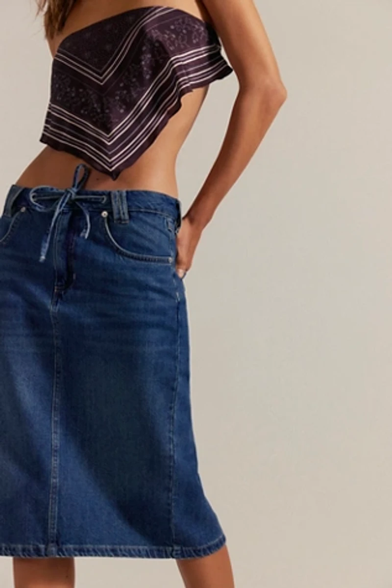 We The Free Stella Denim Column Skirt