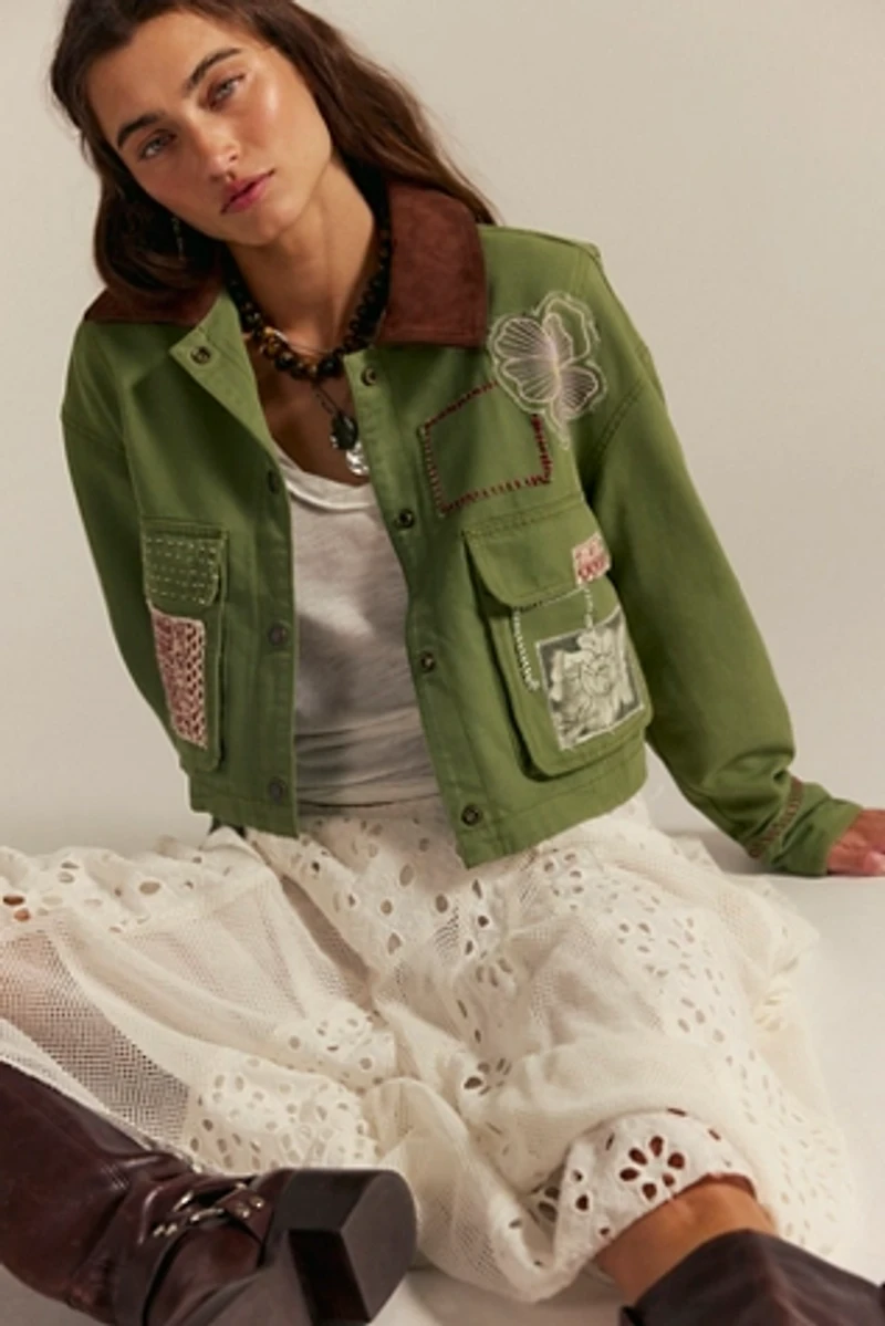 We The Free Martha Workwear Applique Jacket