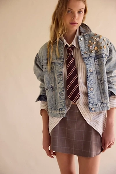 We The Free Opal Swing Jacquard Denim Jacket