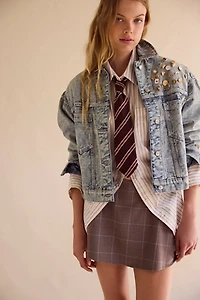 We The Free Opal Swing Jacquard Denim Jacket