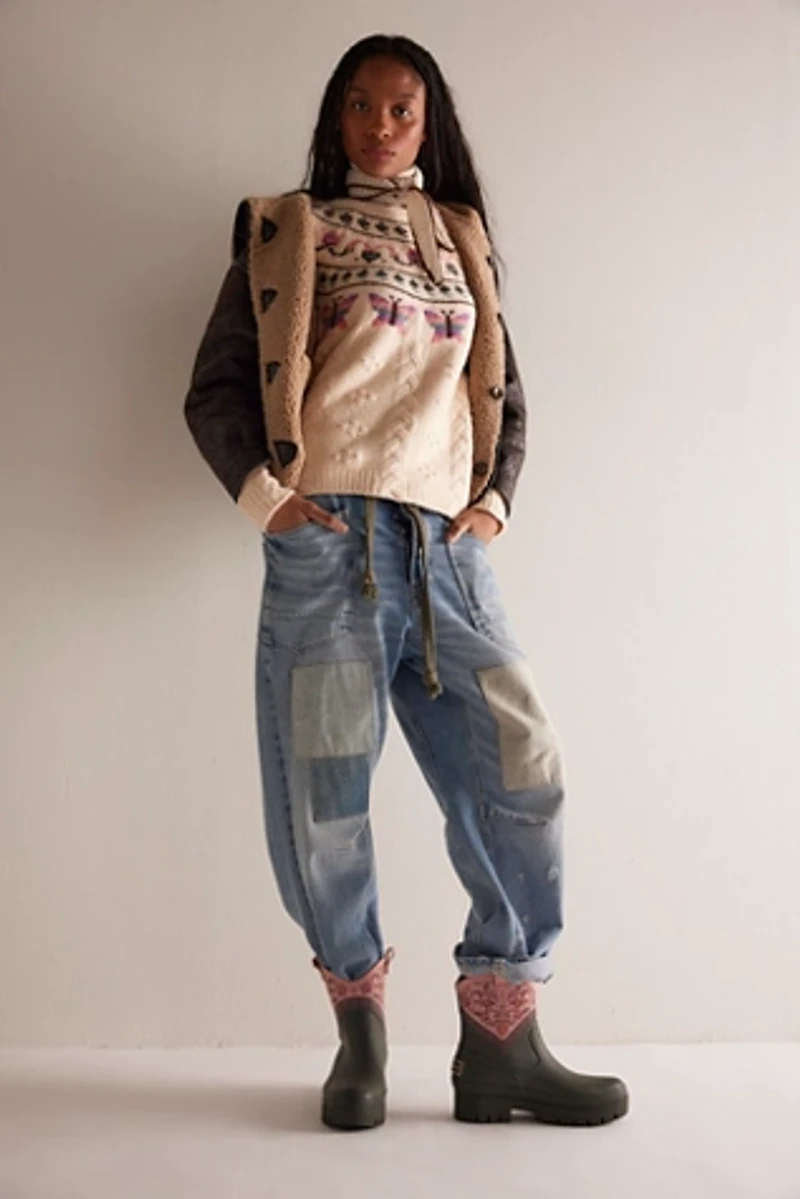 Barbour X Farm Rio Thais Ankle Wellington Rain Boots
