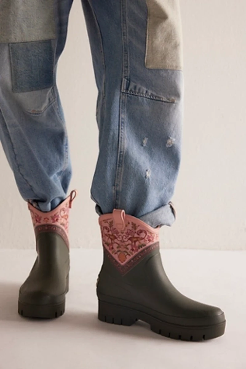 Barbour X Farm Rio Thais Ankle Wellington Rain Boots