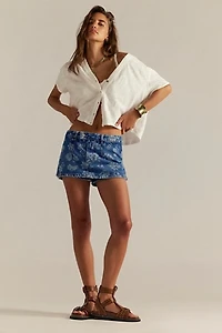 We The Free Gallivanting Printed Denim Skort