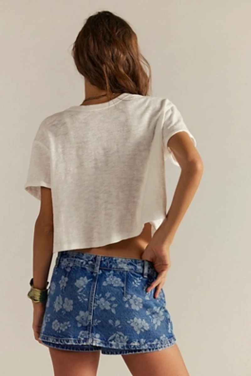 We The Free Gallivanting Printed Denim Skort