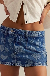 We The Free Gallivanting Printed Denim Skort