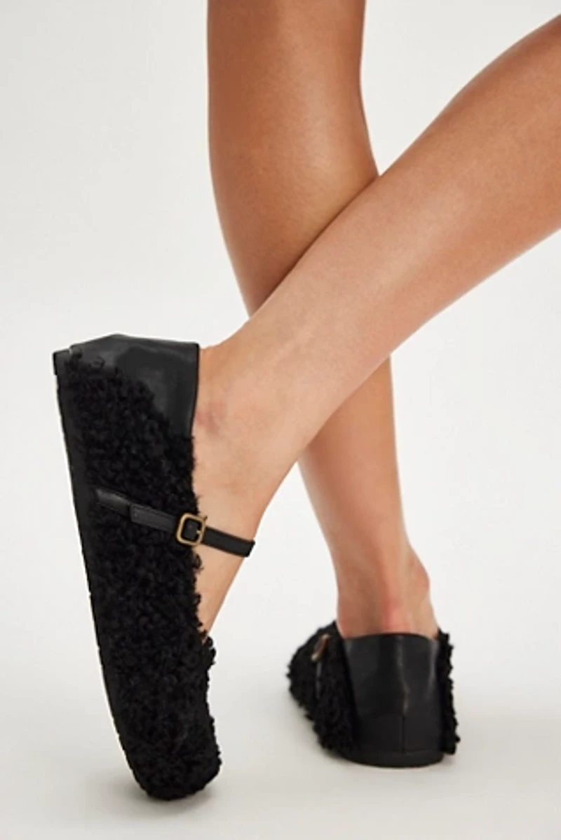 Metro Faux Fur Ballet Flats