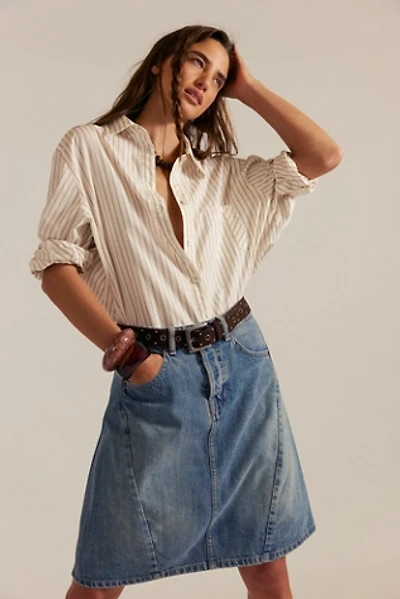 We The Free Yoko Pleated Denim Skirt
