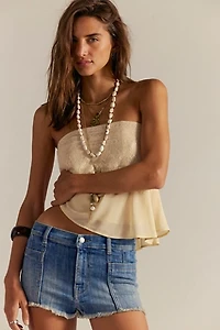 We The Free Janney High-Low Denim Shorts