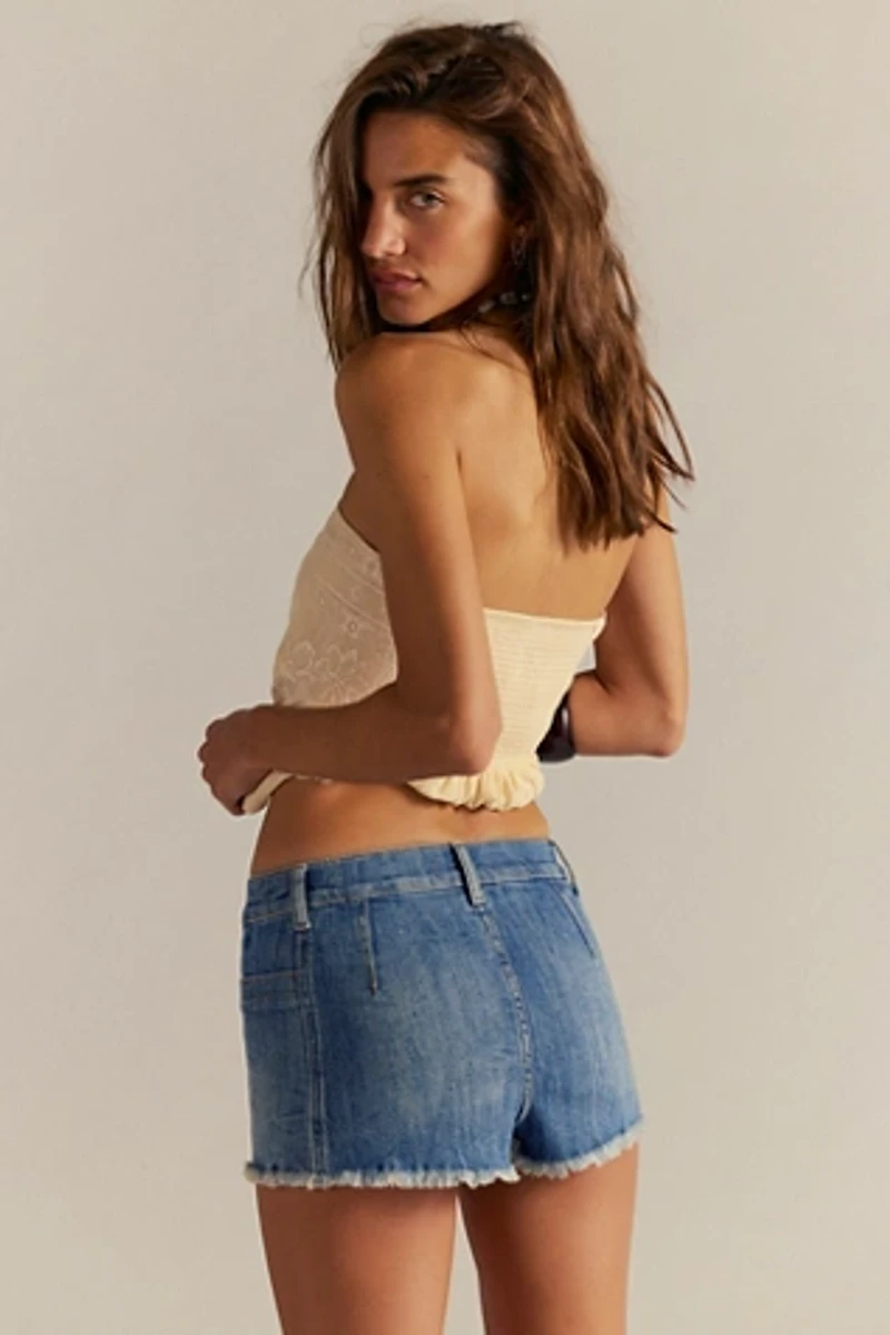 We The Free Janney High-Low Denim Shorts