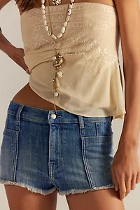 We The Free Janney High-Low Denim Shorts