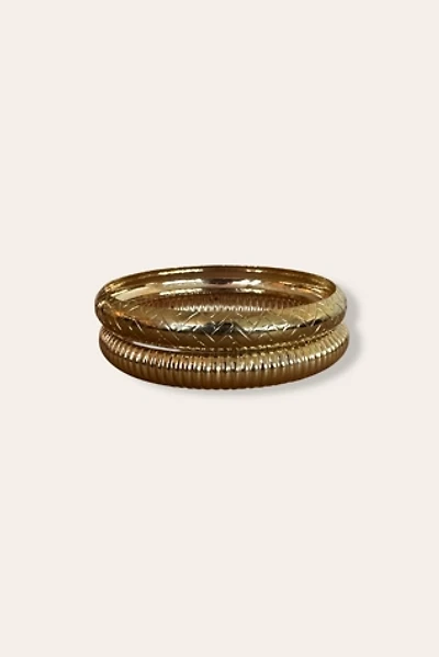 Vintage 1980's Set of 2 Gold Tone Bangles Selected By Afterlife Boutique