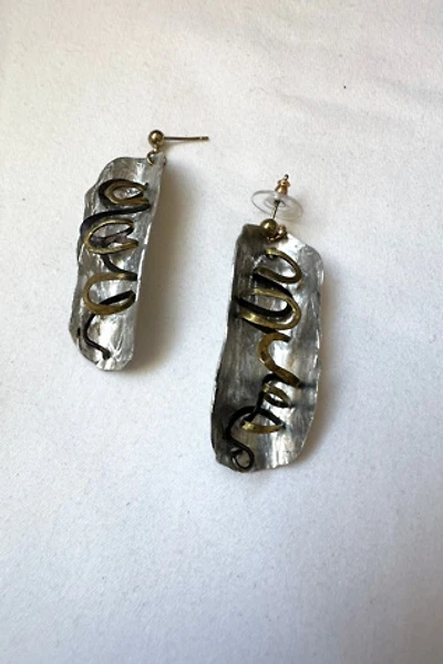 Vintage Metal Squiggle Pod Earrings Selected by Cherry