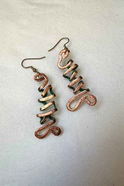 Vintage Brutalist Copper Earrings Selected by Cherry