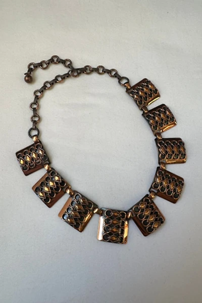 Vintage 1950s Copper Plate Choker Necklace Selected by Cherry