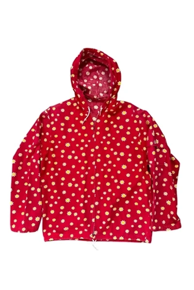 Vintage 1960s Cotton Daisy Print Zip Up Hoodie Selected By Vintage Warrior