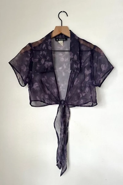 Vintage 1990s Sheer Floral Tie Top Selected by Grievous Angel Vintage