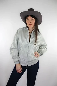 The Countrymen Silver Satin Western Vintage Jacket Selected By Moons + Junes Vintage