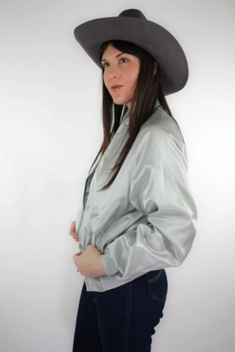 The Countrymen Silver Satin Western Vintage Jacket Selected By Moons + Junes Vintage