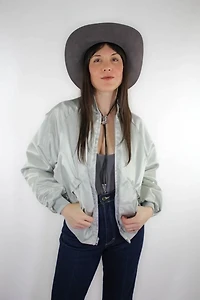 The Countrymen Silver Satin Western Vintage Jacket Selected By Moons + Junes Vintage