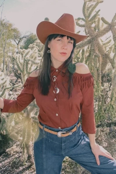 Vintage Western Fringe Cut-Out Top Selected By Moons + Junes Vintage