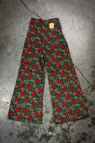 Vintage 70s Darnette Kids Floral Corduroy Flared Pants Selected by Black Shag Vintage