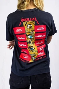 Vintage 1990 Metallica Europe/North America Tour Concert T Shirt Selected by Black Shag Vintage